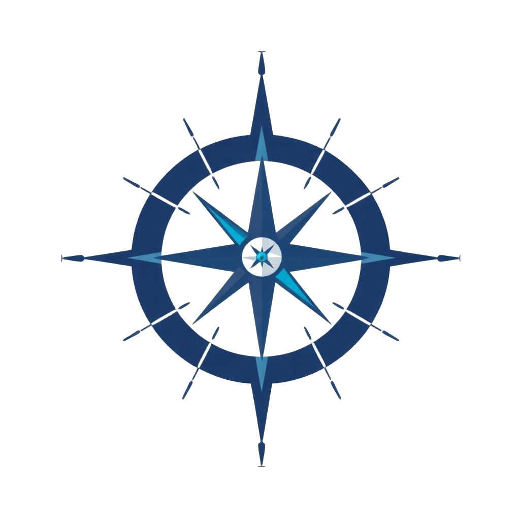 Compass rose icon for wayfinding
